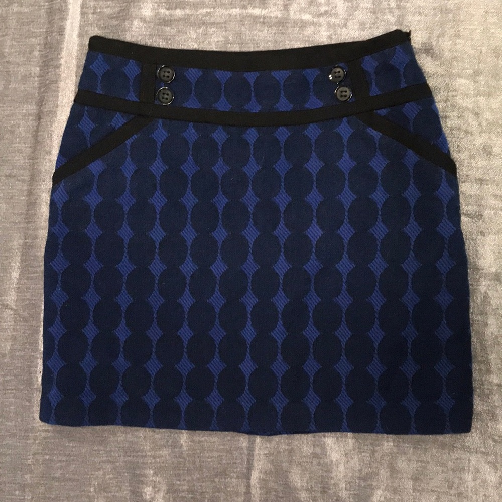 Blue Patterned Mini Skirt - Picture 3 of 4